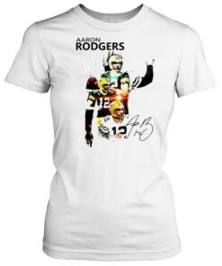 Aaron Rodgers Green Bay Packers signature t shirt 2