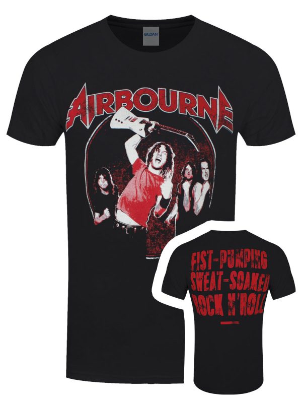 Airbourne Fist Pumping Men’s Black T-Shirt