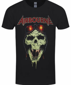 Airbourne Hell Pilot Glow Mens Black T Shirt 1