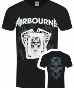 Airbourne Playing Cards Mens Black T Shirt 1