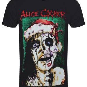 Alice Cooper Christmas Card Men’s Black T-Shirt