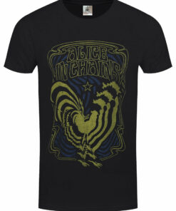 Alice In Chains Psychedelic Rooster Mens Black T Shirt 1