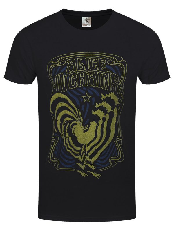 Alice In Chains Psychedelic Rooster Men’s Black T-Shirt