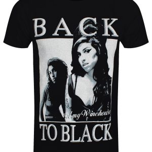 Amy Winehouse Back To Black Men’s Black T-Shirt