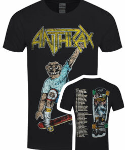 Anthrax Spreading Skater Motman Vintage Mens Black T Shirt 1