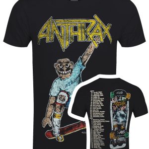 Anthrax Spreading Skater Motman Vintage Men’s Black T-Shirt