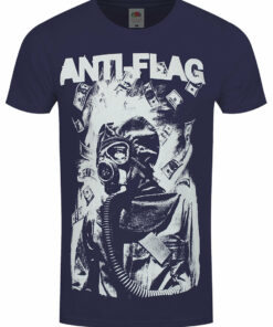 Anti Flag Gasmask Mens Navy T Shirt 1