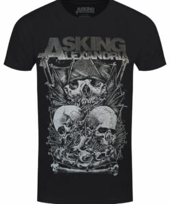 Asking Alexandria Skull Stack Mens Black T Shirt 1