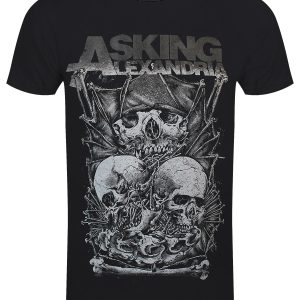 Asking Alexandria Skull Stack Mens Black T Shirt 1