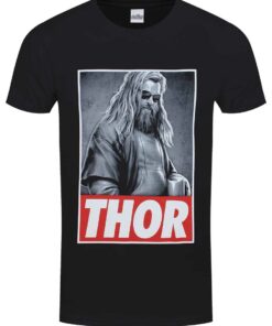 Avengers Endgame Thor Photo Mens Black T Shirt 1