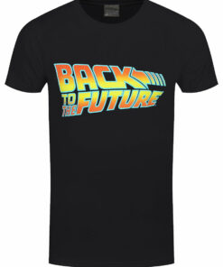 Back To The Future Logo Mens Black T Shirt 1
