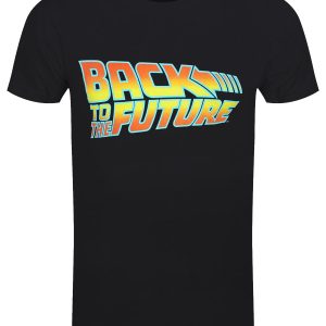 Back To The Future Logo Mens Black T Shirt 1