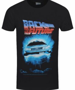 Back To The Future Portal Mens Black T Shirt 1