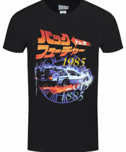Back To The Future Retro Japanese Mens Black T Shirt 1