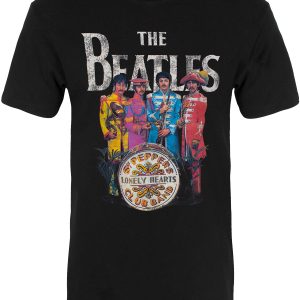 Beatles Sgt Pepper Mens Black T Shirt 1