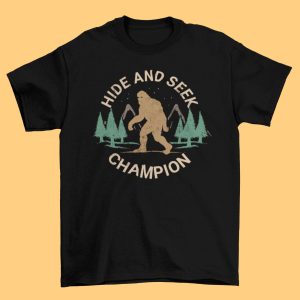 Bigfoot Hide Seek Champion T shirt 1