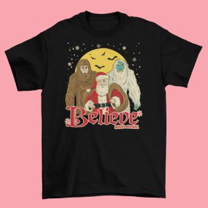 Bigfoot Yeti Santa T-Shirt