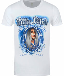 Billie Eilish Airbrush Photo Mens White T Shirt 1