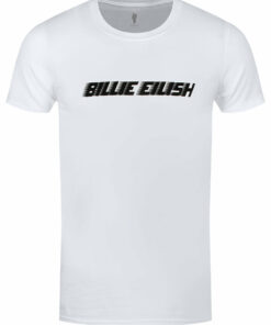 Billie Eilish Black Racer Logo Mens White T Shirt 1