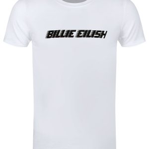 Billie Eilish Black Racer Logo Men’s White T-Shirt