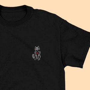 Black Cat Skeleton T Shirt 1