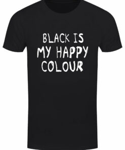 Black Is My Happy Colour Mens Black T Shirt 1
