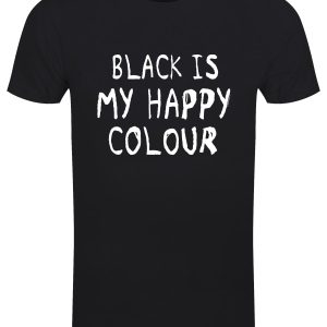 Black Is My Happy Colour Mens Black T Shirt 1