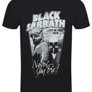 Black Sabbath Never Say Die Men’s Black T-Shirt