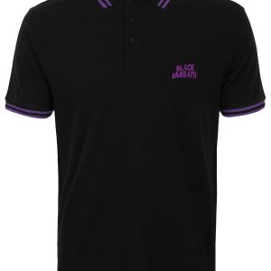 Black Sabbath Wavy Logo Mens Black Polo Shirt 1