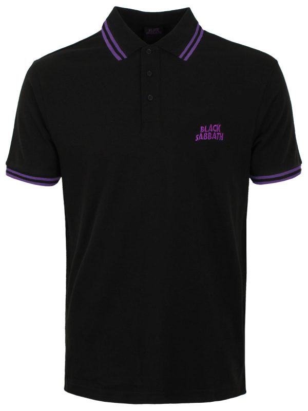 Black Sabbath Wavy Logo Men’s Black Polo Shirt