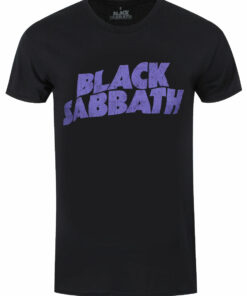 Black Sabbath Wavy Logo Vintage Black Mens T Shirt 1