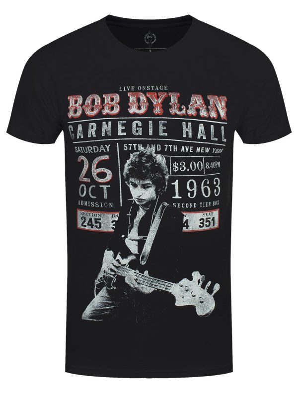 Bod Dylan Carnegie Hall ’63 Men’s Black 100% Recycled Eco T-Shirt