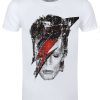 Bowie Halftone Flash Face Men’s White T-Shirt