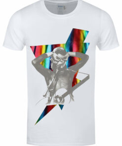 Bowie Holographic Bolt Mens White T Shirt 1
