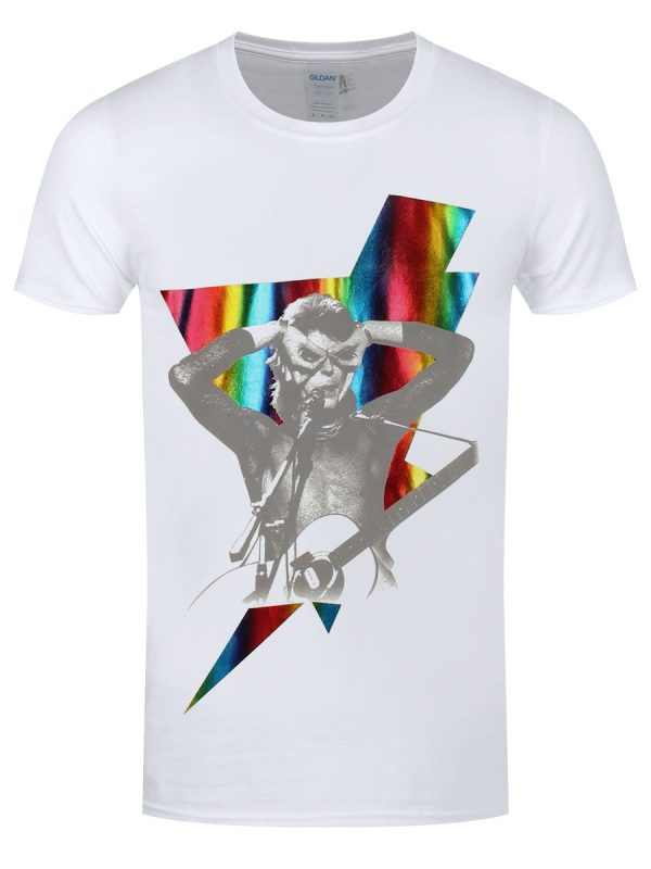 Bowie Holographic Bolt Mens White T-Shirt