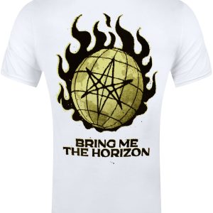 Bring Me The Horizon Globe Mens White T Shirt 2