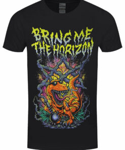 Bring Me The Horizon Smoking Dinosaur Mens Black T Shirt 1