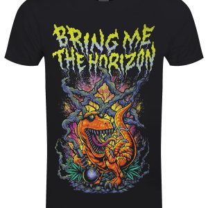 Bring Me The Horizon Smoking Dinosaur Mens Black T Shirt 1