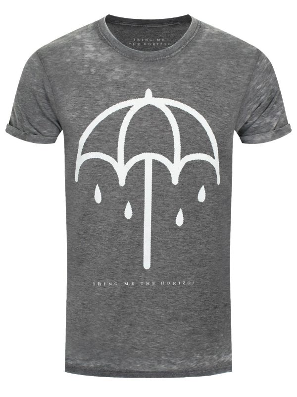 Bring Me The Horizon Umbrella Men’s Charcoal Grey Burnout T-Shirt