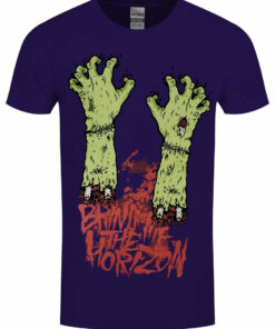 Bring Me The Horizon Zombie Hands Mens Purple T Shirt 1