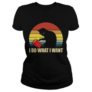 Cat I do what I want sunset shirt 1