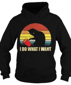 Cat I do what I want sunset shirt 2