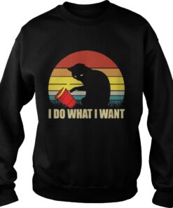 Cat I do what I want sunset shirt 3