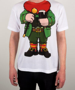 Cheeky Leprechaun Mens White Sub T Shirt 3