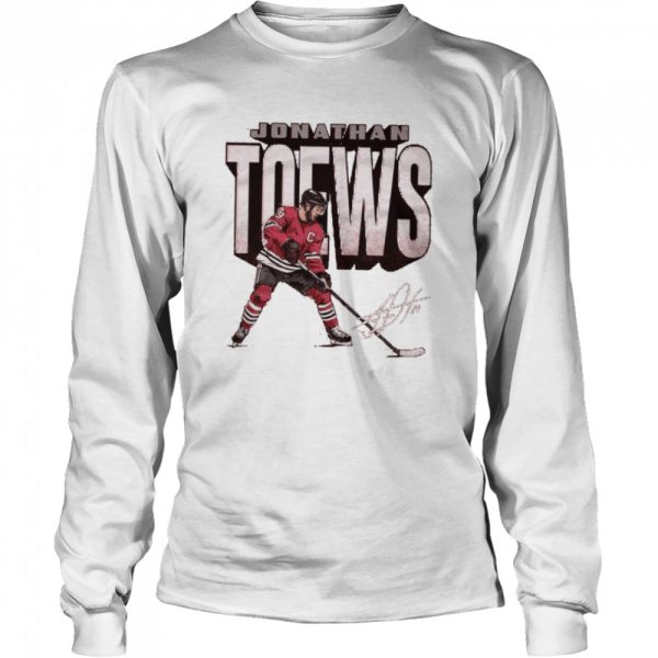 Chicago Blackhawks Jonathan Toews bold signature shirt