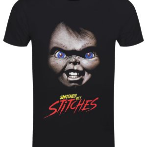 Childs Play Snitches Get Stitches Men’s Black T-Shirt