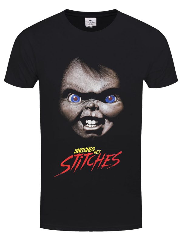 Childs Play Snitches Get Stitches Men’s Black T-Shirt