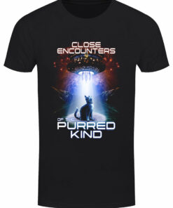 Close Encounters Of The Purred Kind Mens Black T Shirt 1