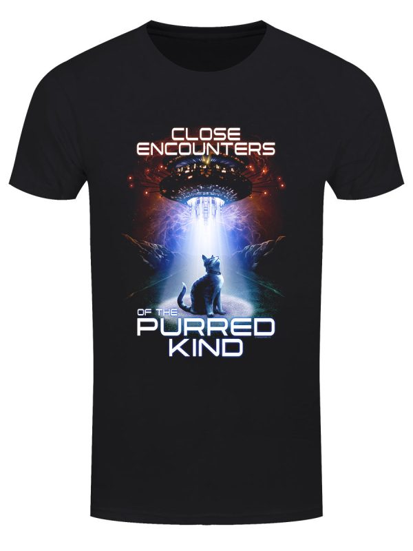 Close Encounters Of The Purred Kind Men’s Black T-Shirt