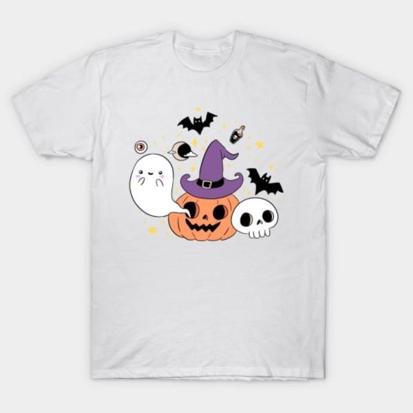 Cute halloween witch pumpkin ghost and skull Halloween night 2023 T-Shirt